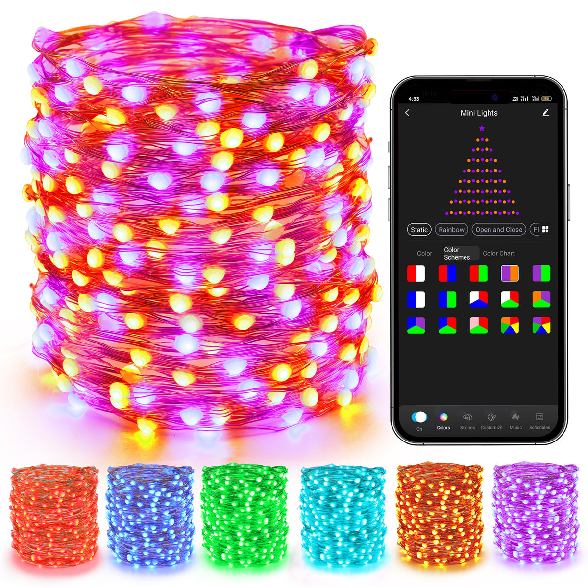 BrizLabs Smart Fairy Lights 66FT 200 LED  App Controlled Compatible with Google Home Alexa PRO SERIES