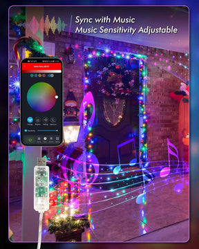 BrizLabs Smart App Controlled 33 Ft 100 LED USB RGB String Lights