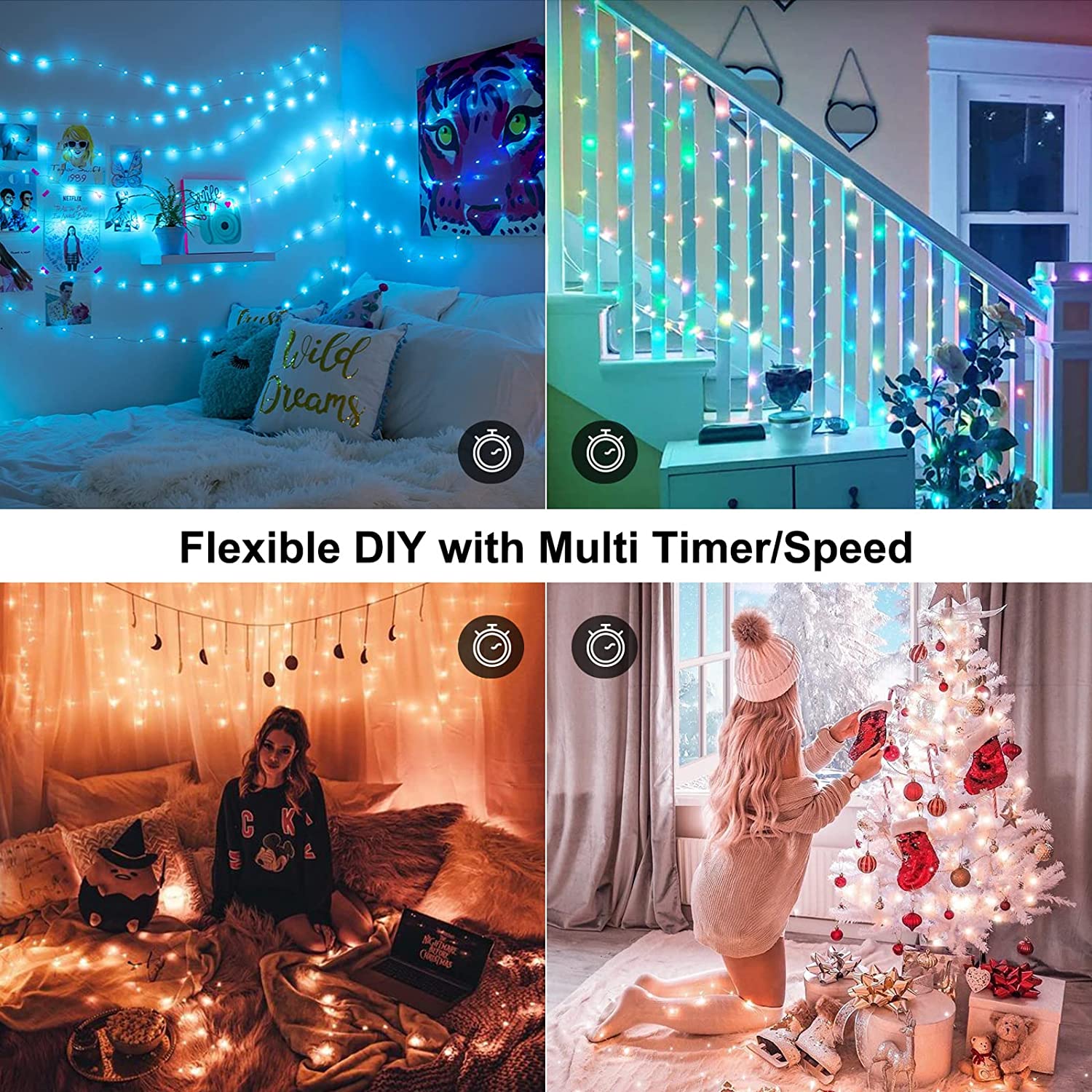 BrizLabs Color Changing Fairy Lights USB Plugin with 32-Keys Remote