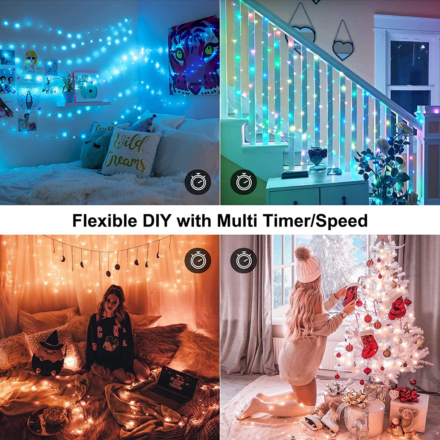 BrizLabs USB 100 LED Color Changing Fairy String Lights with 32-Keys Remote