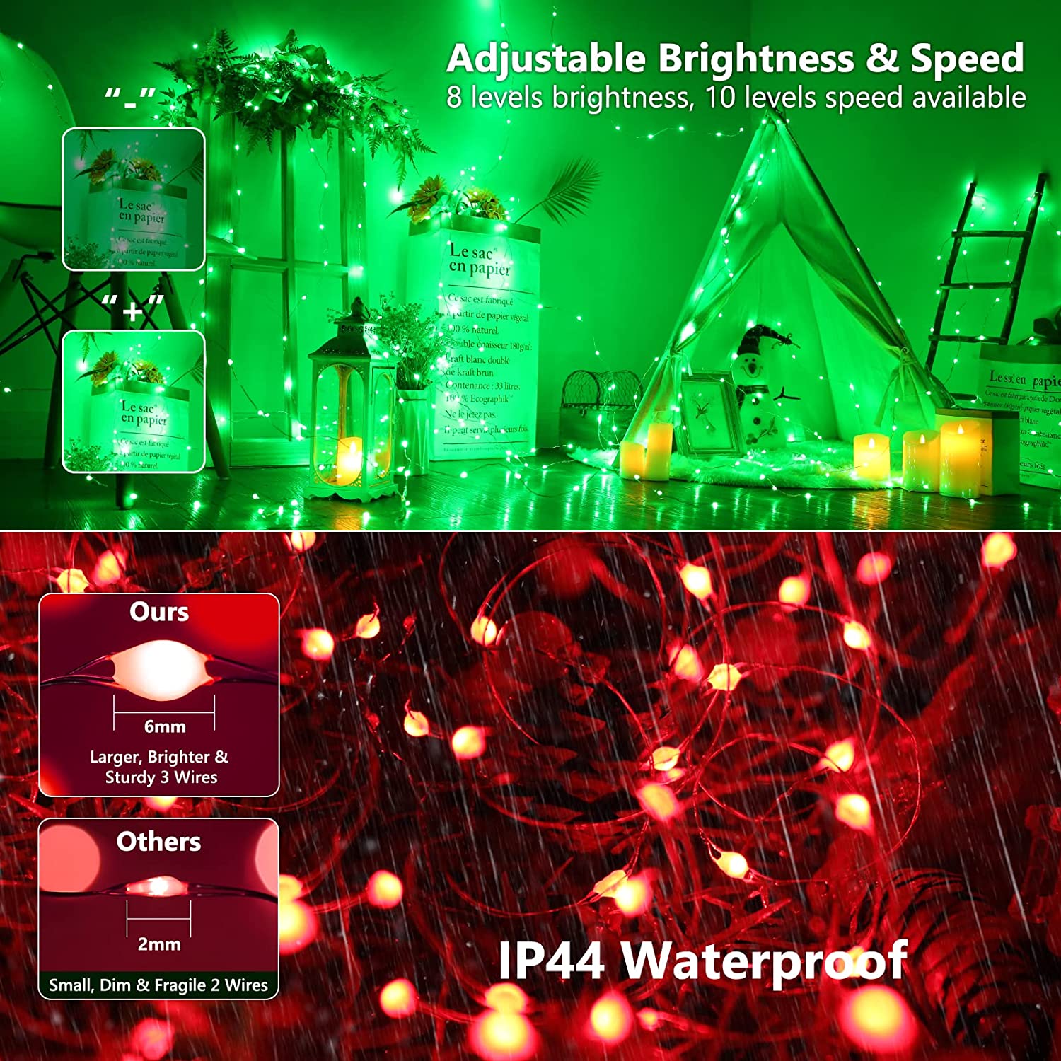 BrizLabs RGB Color Changing Fairy Lights with 44-Keys Remote