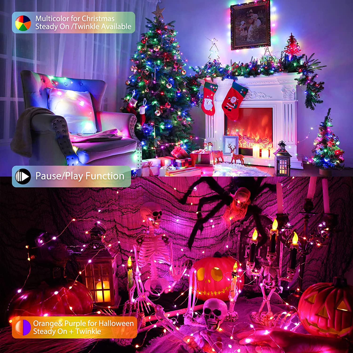 BrizLabs RGB Color Changing Fairy Lights with 44-Keys Remote