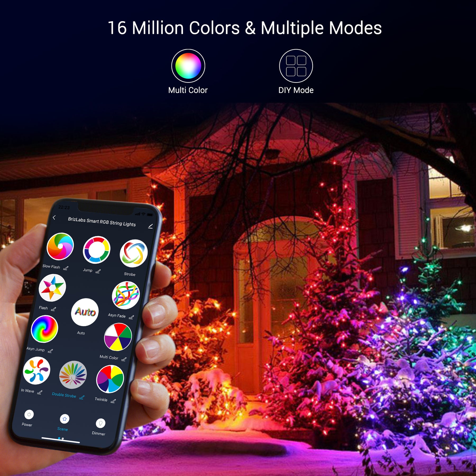 Smart Color Changing Christmas Lights  App Control, Work with Alexa & Google Home