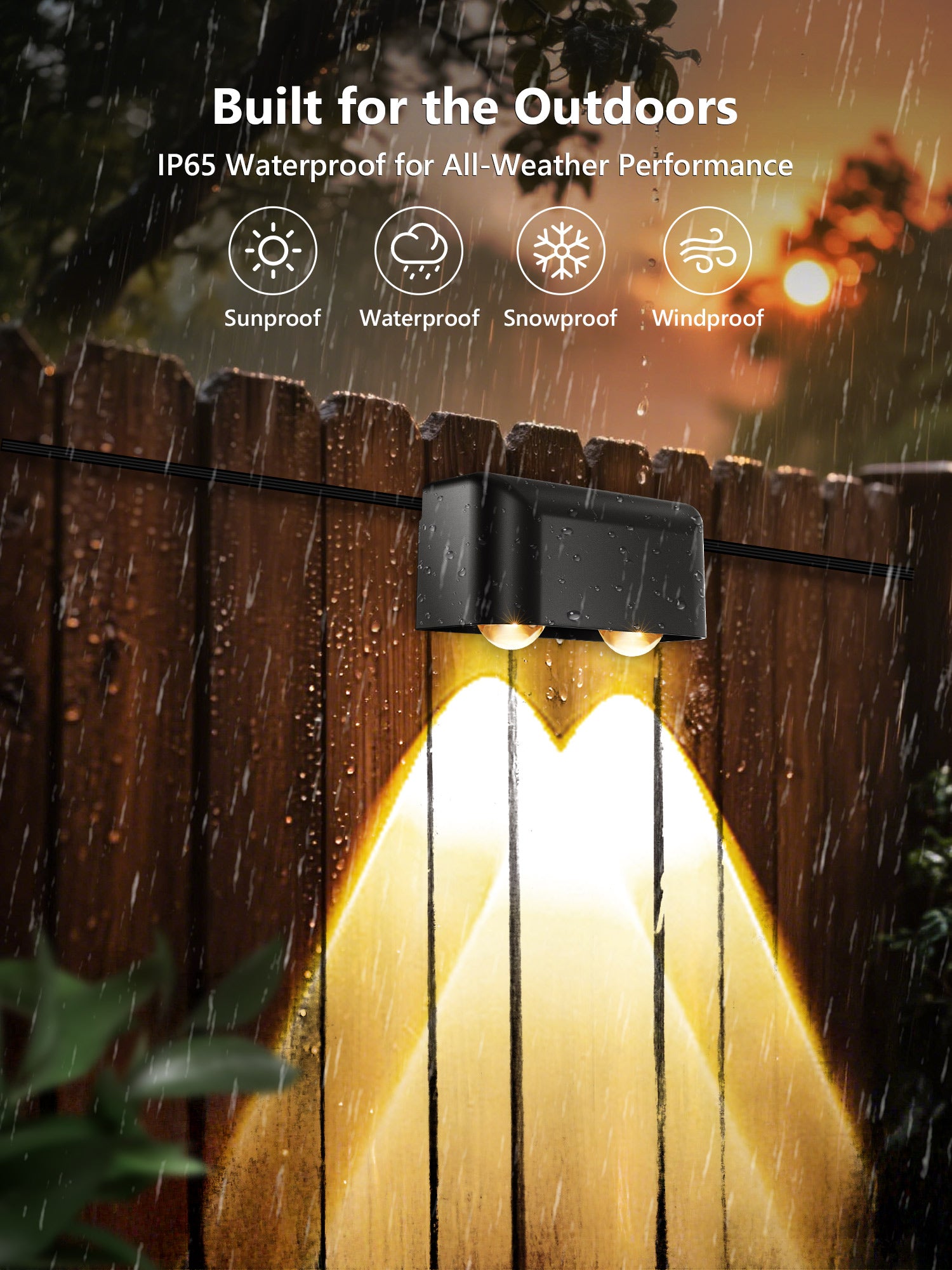 BrizLabs RGBCW Smart Fence Lights Outdoor Deck Lighting Work with Alexa & Google Home, APP Control, IP65, Music Sync