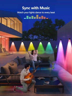 BrizLabs RGBCW Smart Fence Lights Outdoor Deck Lighting Work with Alexa & Google Home, APP Control, IP65, Music Sync