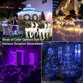 USB Powered 33ft 100 LED RGB Color Changing String Lights with Remote, Green Wire