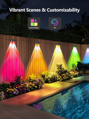 BrizLabs RGBCW Smart Fence Lights Outdoor Deck Lighting Work with Alexa & Google Home, APP Control, IP65, Music Sync