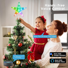 7.5" WiFi RGB LED Smart Christmas Tree Topper, App & Voice Controlled