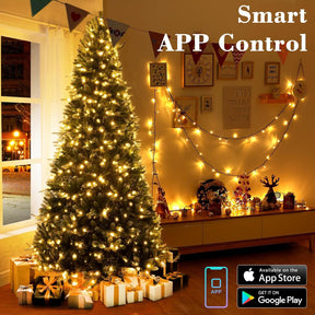 Smart Mini Christmas Lights, 66FT 200 LED,Warm White & Multicolor Color Changing App & Voice Control