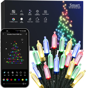 Smart Color Changing Mini Christmas Lights, 198 LED , APP Controlled, Work with Alexa Google Home