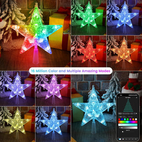 7.5" WiFi RGB LED Smart Christmas Tree Topper, App & Voice Controlled