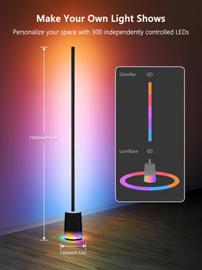 BrizLabs RGBCW 1725lm Smart Floor Lamp,75+ Scene Modes,Music Sync, DIY, Compatible with Matter, Alexa, Google
