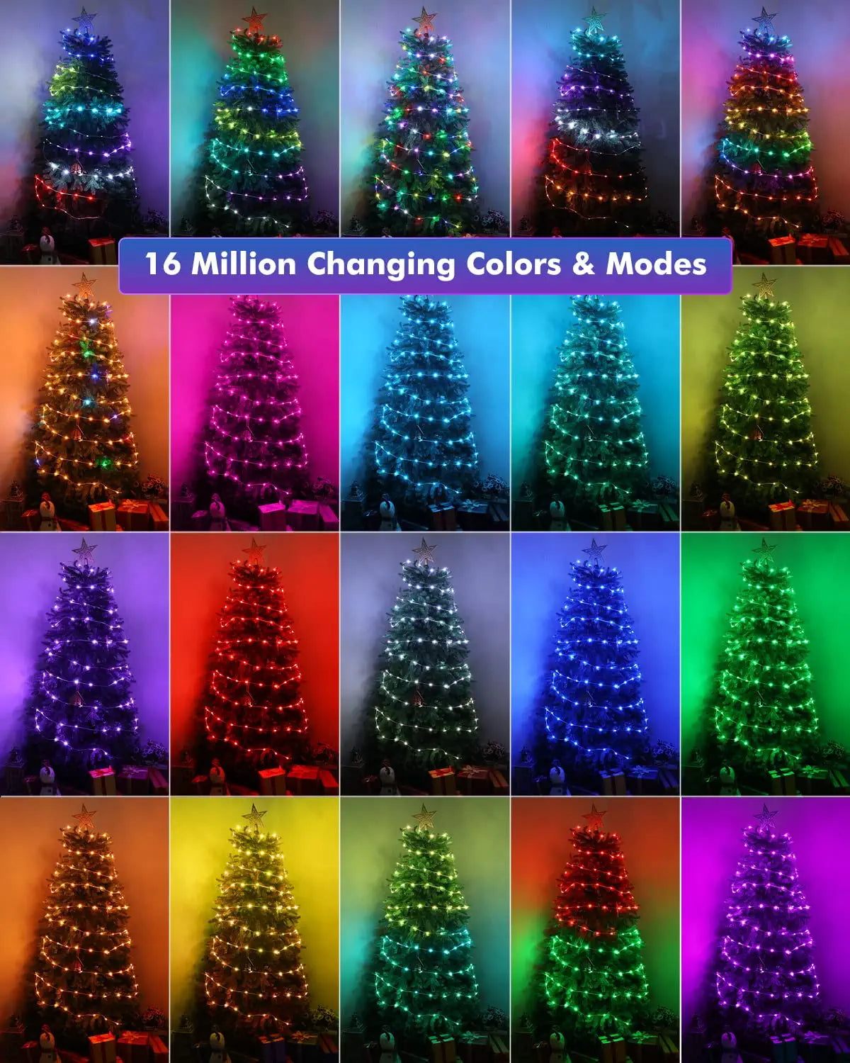 Sound Activated Music 100LED String Christmas Lights Tree